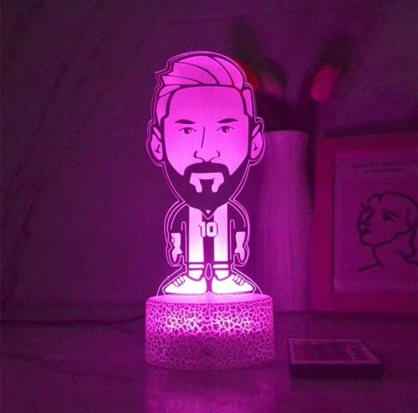 Messi Soccer Night Light Sport for children, 3D Lamp, 16 colors