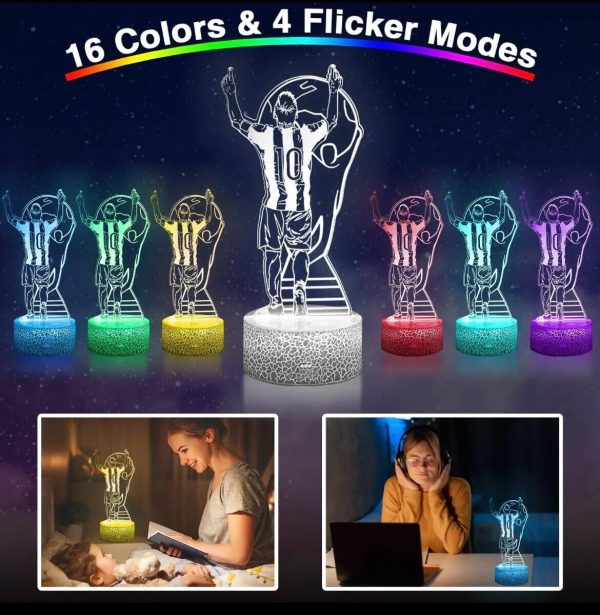 Messi Soccer Night Light Sport for children, 3D Lamp, 16 colors - Image 11