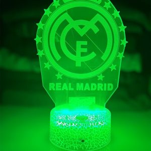 Real Madrid Soccer Night Light Sport for children, 3D Lamp, 16 colors