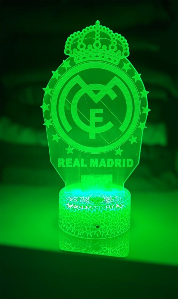 Real Madrid Soccer Night Light Sport for children, 3D Lamp, 16 colors