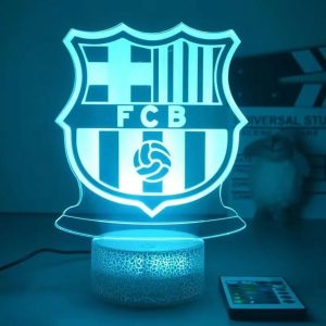 Barcelona Soccer Night Light Sport for children, 3D Lamp, 16 colors