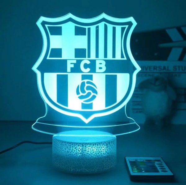 Barcelona Soccer Night Light Sport for children, 3D Lamp, 16 colors