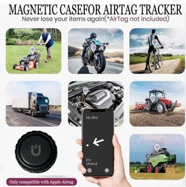 Magnetic AirTag Holder Pack 4, Waterproof Sealed Design, Compatible with AirTag - Image 2