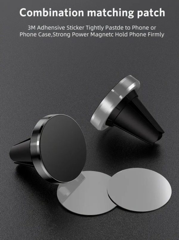 Universal Air Vent Magnetic Phone Holder Car Mount - Pack of 1, Black - Image 5