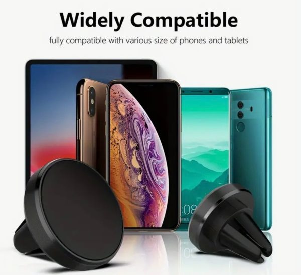 Universal Air Vent Magnetic Phone Holder Car Mount - Pack of 1, Black - Image 7
