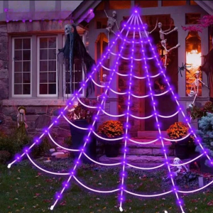 Halloween Giant Spider Web Decoration 250 LED Light 189in x 196.8inGeneric