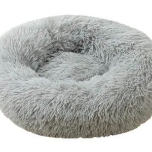 Dog Cushion Round Washable Plush Fluffy Donut Dog Cat House Velvet Mats