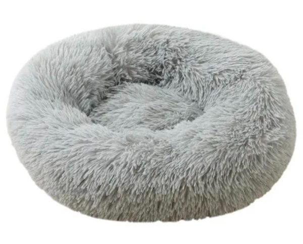 Dog Cushion Round Washable Plush Fluffy Donut Dog Cat House Velvet Mats