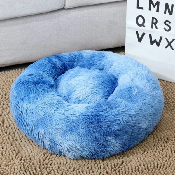Dog Cushion Round Washable Plush Fluffy Donut Dog Cat House Velvet Mats - Image 5