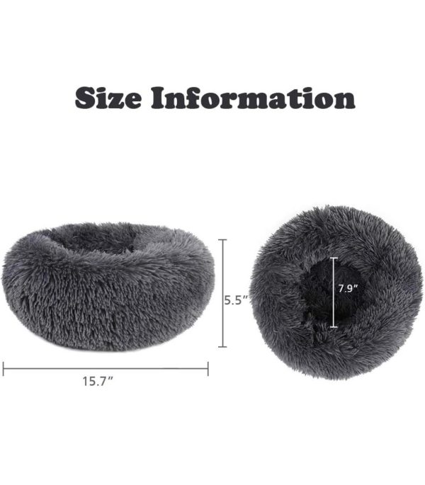 Dog Cushion Round Washable Plush Fluffy Donut Dog Cat House Velvet Mats - Image 8